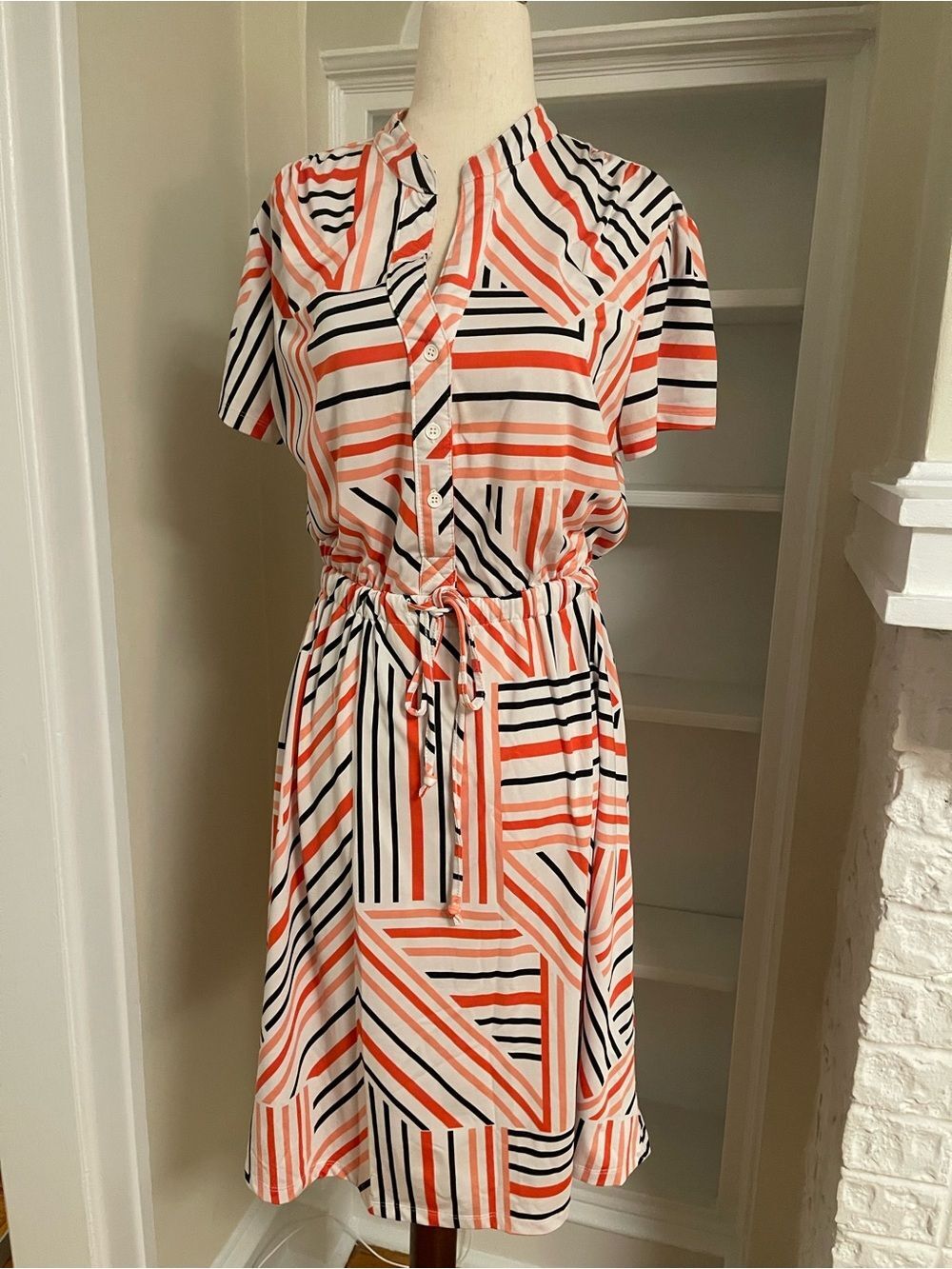 Robert Louis Coral, Black and White Shirt Dress- Retro Vibe